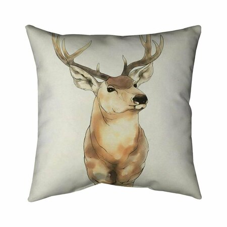 BEGIN HOME DECOR 20 x 20 in. Deer Portrait-Double Sided Print Indoor Pillow 5541-2020-AN344